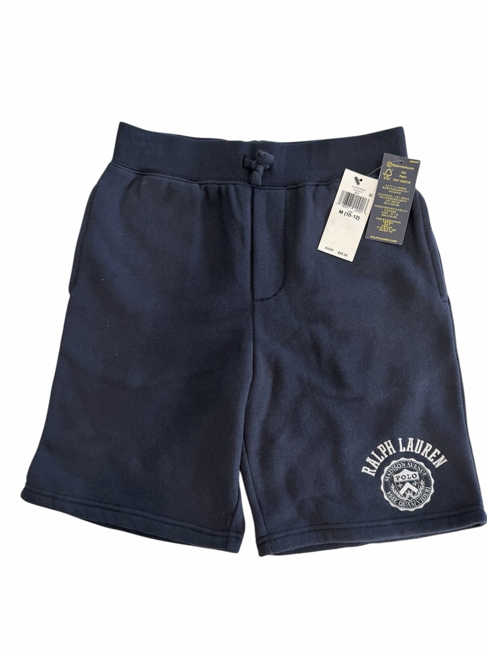🏇 NWT Polo Ralph Lauren Navy Fleece Shorts Boys M 10-12